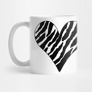 Zebra print heart Mug